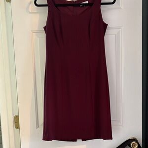 Tahari Rich Burgundy Midi Dress